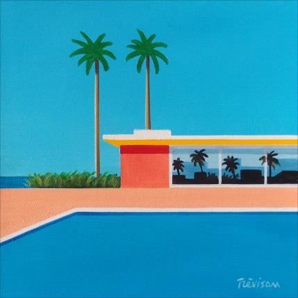 Peinture California pool par Trevisan Carlo | Tableau Surréalisme Huile Architecture, Marine, Minimaliste
