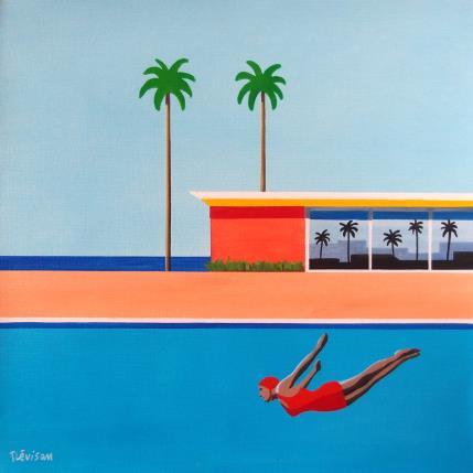 Peinture House by the sea par Trevisan Carlo | Tableau Surréalisme Huile Architecture, Marine, Sport