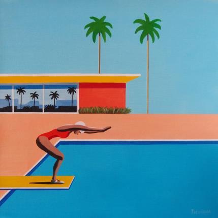 Peinture Ready for jump par Trevisan Carlo | Tableau Surréalisme Huile Architecture, Minimaliste, Sport