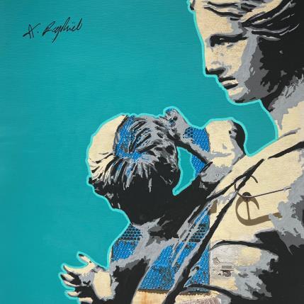 Peinture 15H18 par André Raphaël | Tableau Figuratif Acrylique Portraits, Scènes de vie, Urbain