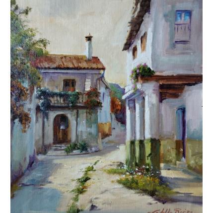 Peinture Calle porticada par Cabello Ruiz Jose | Tableau Figuratif Huile Nature