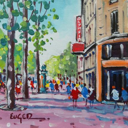 Peinture BOULEVARD DES CAPUCINES, PARIS par Euger | Tableau Figuratif Acrylique Scènes de vie, Urbain