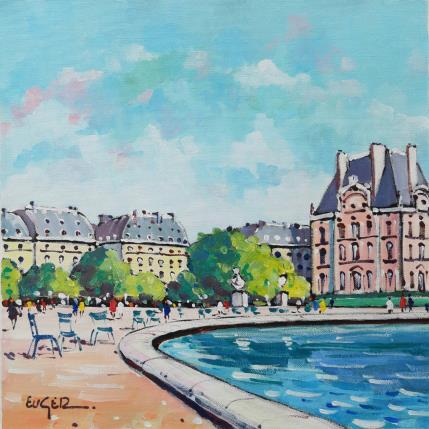 Peinture JARDINS DES TUILERIES par Euger | Tableau Figuratif Acrylique Paysages, Scènes de vie, Urbain