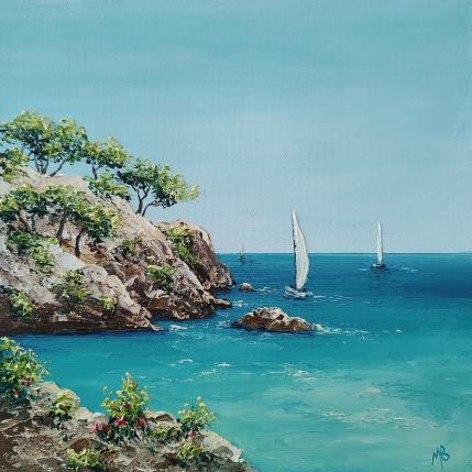 Peinture A la découverte des calanques par Blandin Magali | Tableau Figuratif Huile Paysages