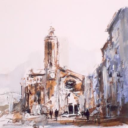 Peinture la place st etienne par Poumelin Richard | Tableau Figuratif Acrylique, Huile Architecture, Paysages