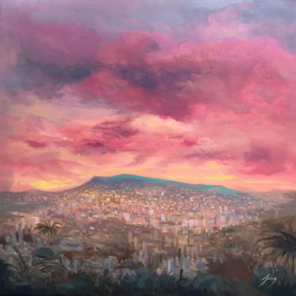 Peinture Medellin par Jung François | Tableau Figuratif Huile Paysages, Urbain