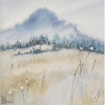 Peinture Winter Alps par Lida Khomykova | Tableau Figuratif Aquarelle Nature, Paysages