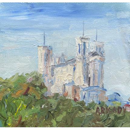 Peinture Sous le ciel de Lyon par Arkady | Tableau Figuratif Huile Architecture, Paysages