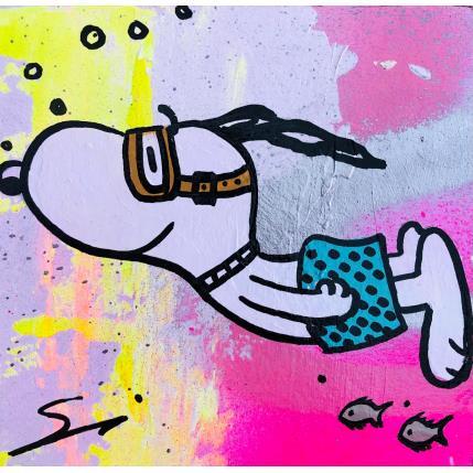 Peinture Dive snoopy par Mestres Sergi | Tableau Pop-art Acrylique, Graffiti Icones Pop