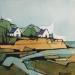 Pintura En Bretagne 1 por Langlois Jean-Luc | Pintura Figurative Landscapes Watercolor