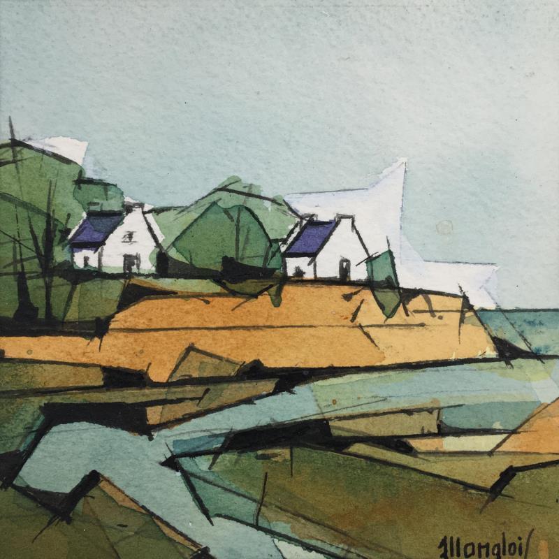 Pintura En Bretagne 1 por Langlois Jean-Luc | Pintura Figurative Landscapes Watercolor