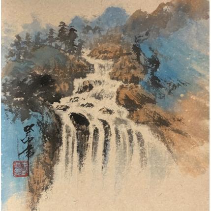 Peinture Waterfall  par Yu Huan Huan | Tableau Figuratif Encre Paysages