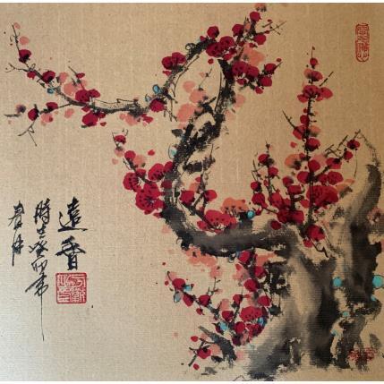 Gemälde Spring welcoming  von Yu Huan Huan | Gemälde Figurativ Tinte Landschaften, Natur