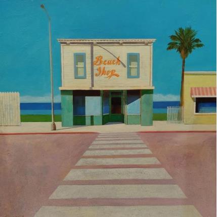 Peinture Le Beach Shop par Foucras François | Tableau Figuratif Acrylique, Huile Architecture