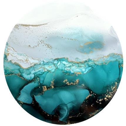 Peinture F3 _ 1479 -  Poésie Givrée par Depaire Silvia | Tableau Abstrait Acrylique, Encre, Métal Marine, Minimaliste, Paysages