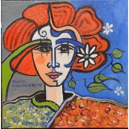 Gemälde Flora von Manesenkow Tania | Gemälde Figurativ Öl Porträt