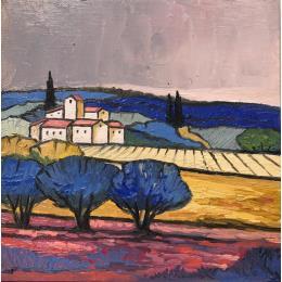 Gemälde Lauragais  von Manesenkow Tania | Gemälde Figurativ Öl Landschaften, Pop-Ikonen