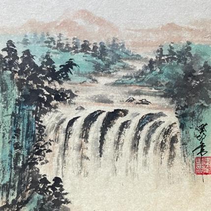 Peinture Waterfall  par Yu Huan Huan | Tableau Figuratif Encre Paysages