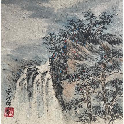 Peinture Waterfall  par Yu Huan Huan | Tableau Figuratif Aquarelle, Encre Nature, Paysages