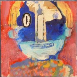 Painting Interro by De Sousa Miguel | Painting Raw art Acrylic, Gluing, Ink, Pastel Child