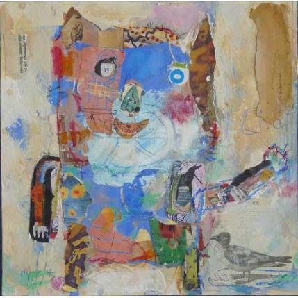 Peinture Le canard du chat par De Sousa Miguel | Tableau Art Singulier Acrylique, Collage, Encre, Pastel Animaux, Enfant