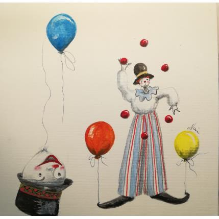 Peinture Il giocoliere dei palloncini par Nai | Tableau Surréalisme Acrylique, Collage Cinéma, Natures mortes, scènes de vie