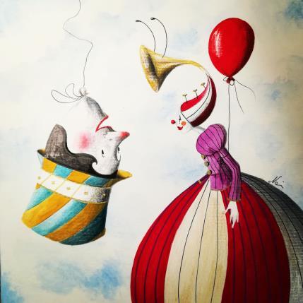 Peinture Strani suoni par Nai | Tableau Surréalisme Acrylique, Collage Animaux, Cinéma, Marine