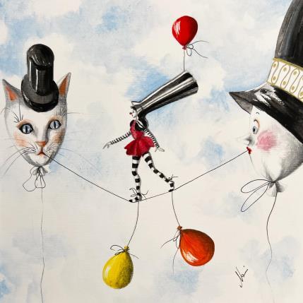 Peinture In equilibrio a denti stretti par Nai | Tableau Surréalisme Acrylique, Collage Cinéma, Natures mortes, scènes de vie