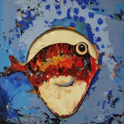 Peinture Pez luna par Villanueva Puigdelliura Natalia | Tableau Figuratif Huile Marine