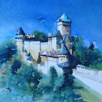 Painting Le Haut Koenigsbourg by Abbatucci Violaine | Painting Figurative Watercolor Pop icons