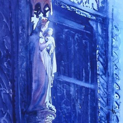 Peinture Bienveillance maternelle  par Abbatucci Violaine | Tableau Figuratif Aquarelle