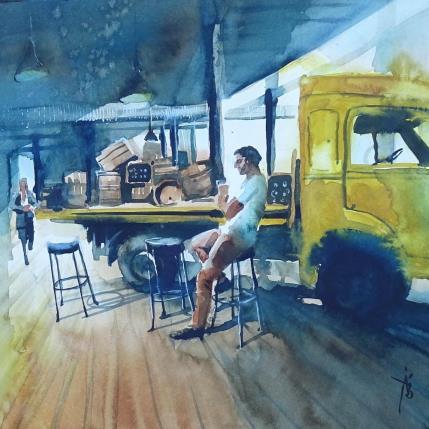 Painting Pause au Météor by Abbatucci Violaine | Painting Figurative Watercolor