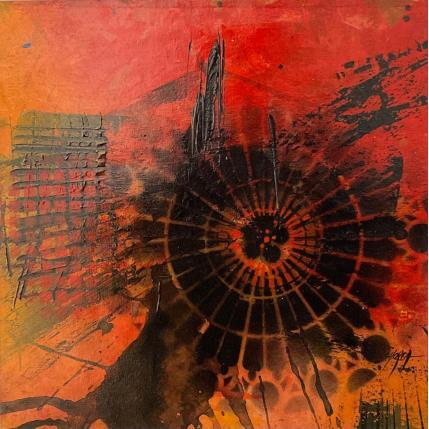 Peinture Love Rosace - Cathédrale de Strasbourg par Horea | Tableau Figuratif Huile Urbain