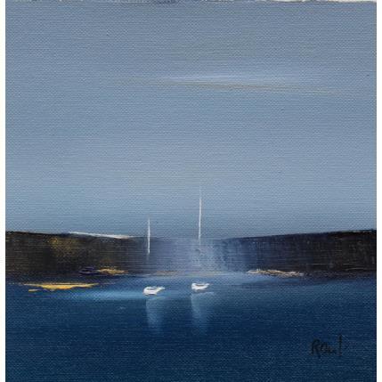 Peinture Rivage 55 par Roussel Marie-Ange et Fanny | Tableau Figuratif Huile Marine, Minimaliste