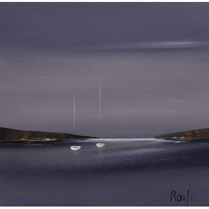 Painting Ambiance marine 55 by Roussel Marie-Ange et Fanny | Painting Figurative Oil Marine, Minimalist