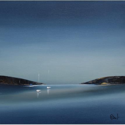 Painting Douce quiétude 55 by Roussel Marie-Ange et Fanny | Painting Figurative Oil Marine, Minimalist