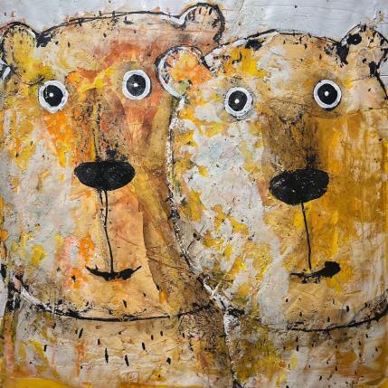 Peinture Selfie for Two par Maury Hervé | Tableau Art Singulier Encre, Sable animaux
