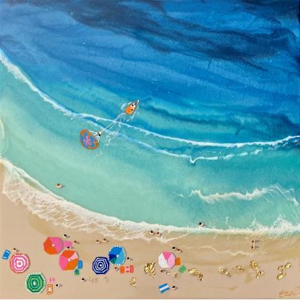 Peinture Quand le vent revient par Aurélie Lafourcade painter | Tableau Figuratif Acrylique, Résine Marine, Minimaliste, Paysages