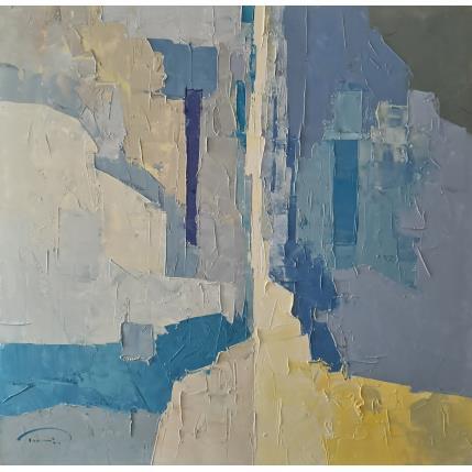 Peinture La soirée bleue par Tomàs | Tableau Abstrait Huile Urbain