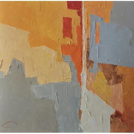 Peinture Reflects orange par Tomàs | Tableau Abstrait Huile Urbain