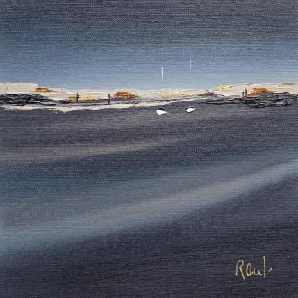 Peinture Evasion 51 par Roussel Marie-Ange et Fanny | Tableau Figuratif Huile Marine, Minimaliste