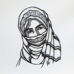 Painting Portrait de Femme #13 by Atalanta Vanessa | Painting  Paper Black & White, Portrait, Society