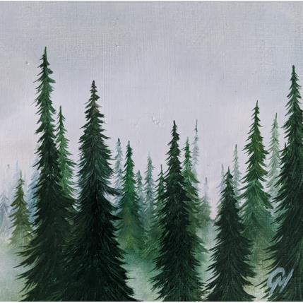 Painting Nuances de vert by Pressac Clémence | Painting Figurative Oil Landscapes, Nature