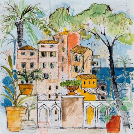 Peinture Revenir aux sources par Colombo Cécile | Tableau Figuratif Acrylique, Aquarelle, Collage, Encre, Pastel Nature, Paysages, Scènes de vie