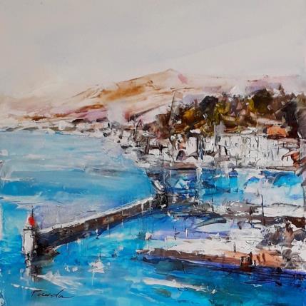 Peinture nice entree au port par Poumelin Richard | Tableau Figuratif Acrylique, Huile Paysages