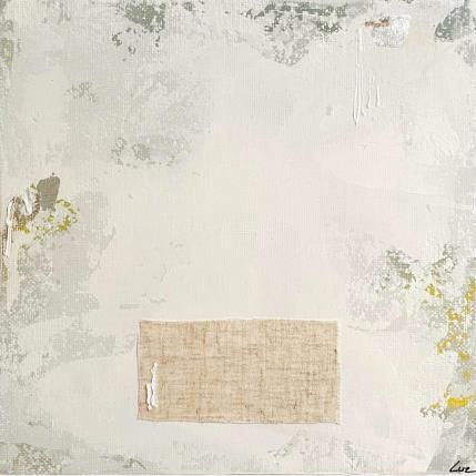 Peinture Petits messages cachés par Luz Alexandra | Tableau Abstrait Acrylique, Feuille d'argent, Textile Minimaliste