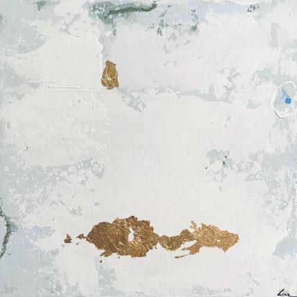 Peinture Nous deux par Luz Alexandra | Tableau Abstrait Acrylique, Feuille d'or, Pastel Minimaliste