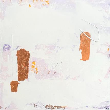 Peinture Et maintenant ? par Luz Alexandra | Tableau Abstrait Acrylique, Feuille d'or Minimaliste