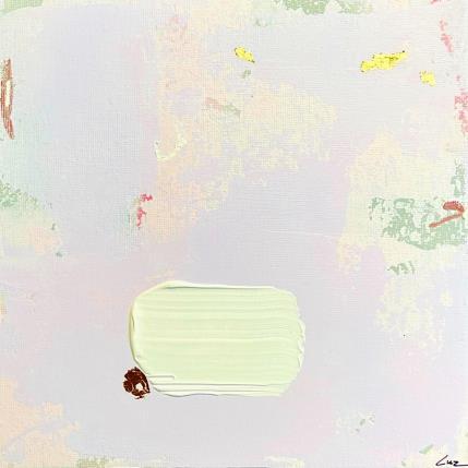 Peinture Timidité par Luz Alexandra | Tableau Abstrait Acrylique, Feuille d'or, Pastel Minimaliste