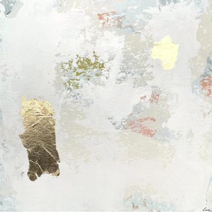 Peinture Brouillard sur la dune par Luz Alexandra | Tableau Abstrait Acrylique, Feuille d'or Minimaliste